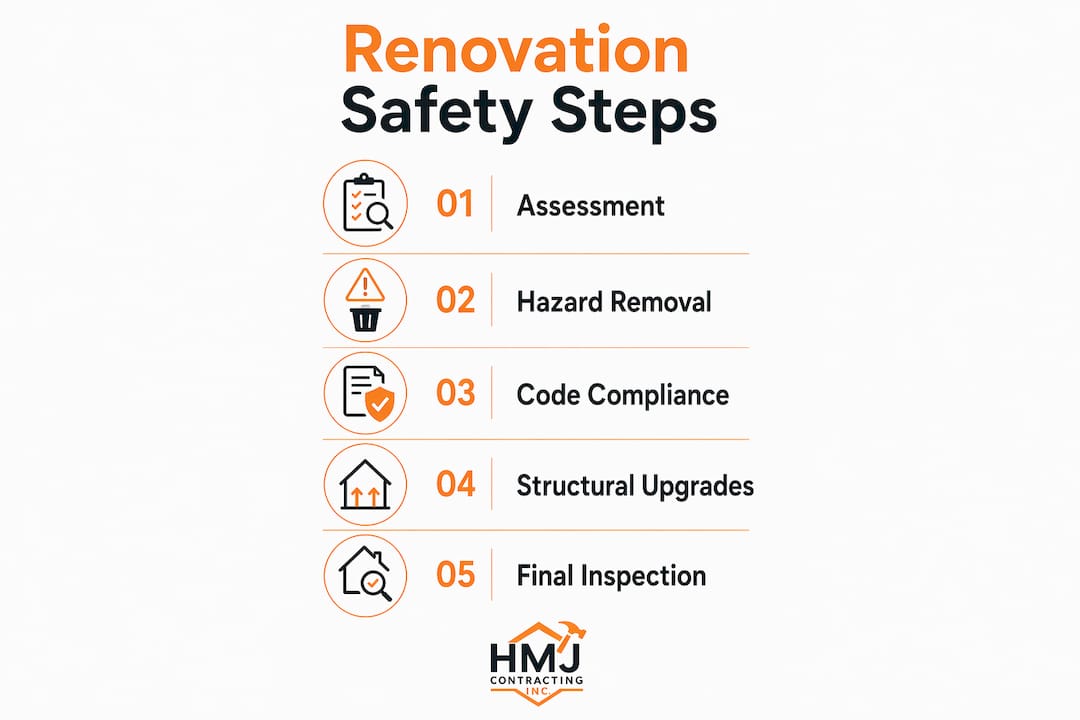 Infographic illustrating renovation safety process