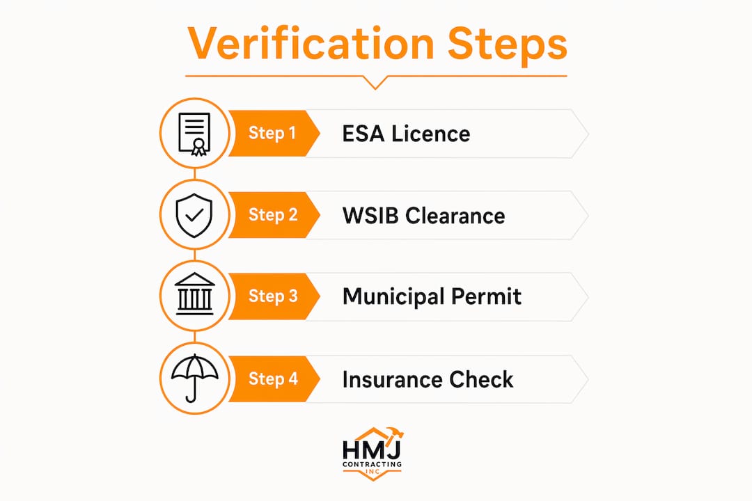 Infographic showing contractor verification steps