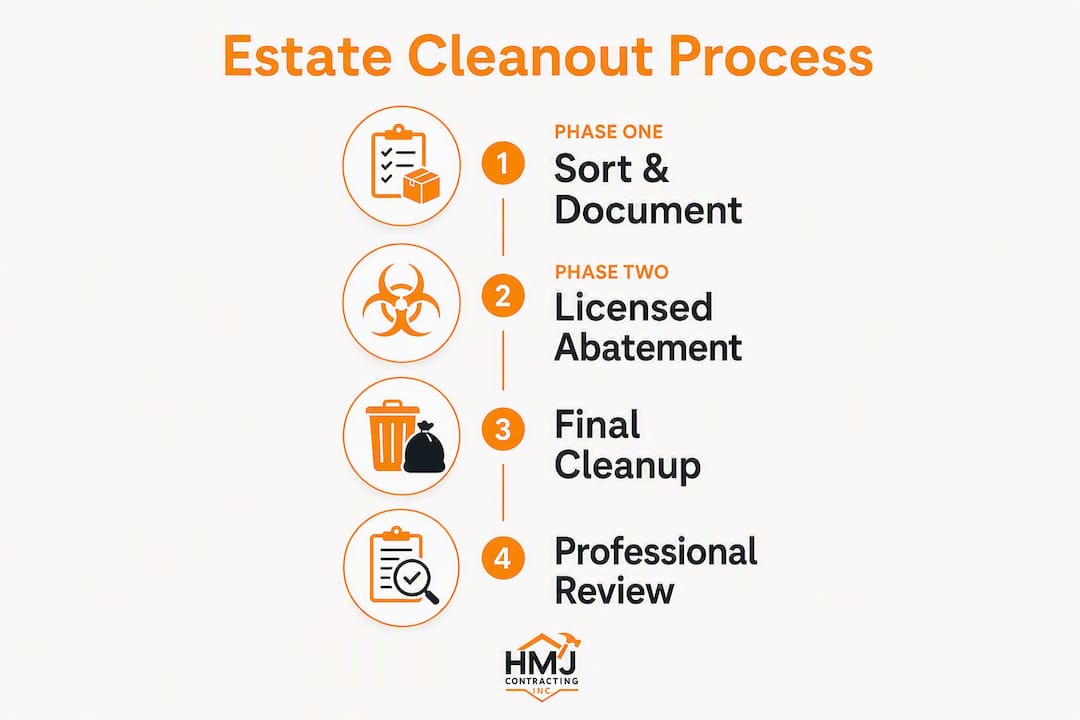 Infographic showing estate cleanout process steps
