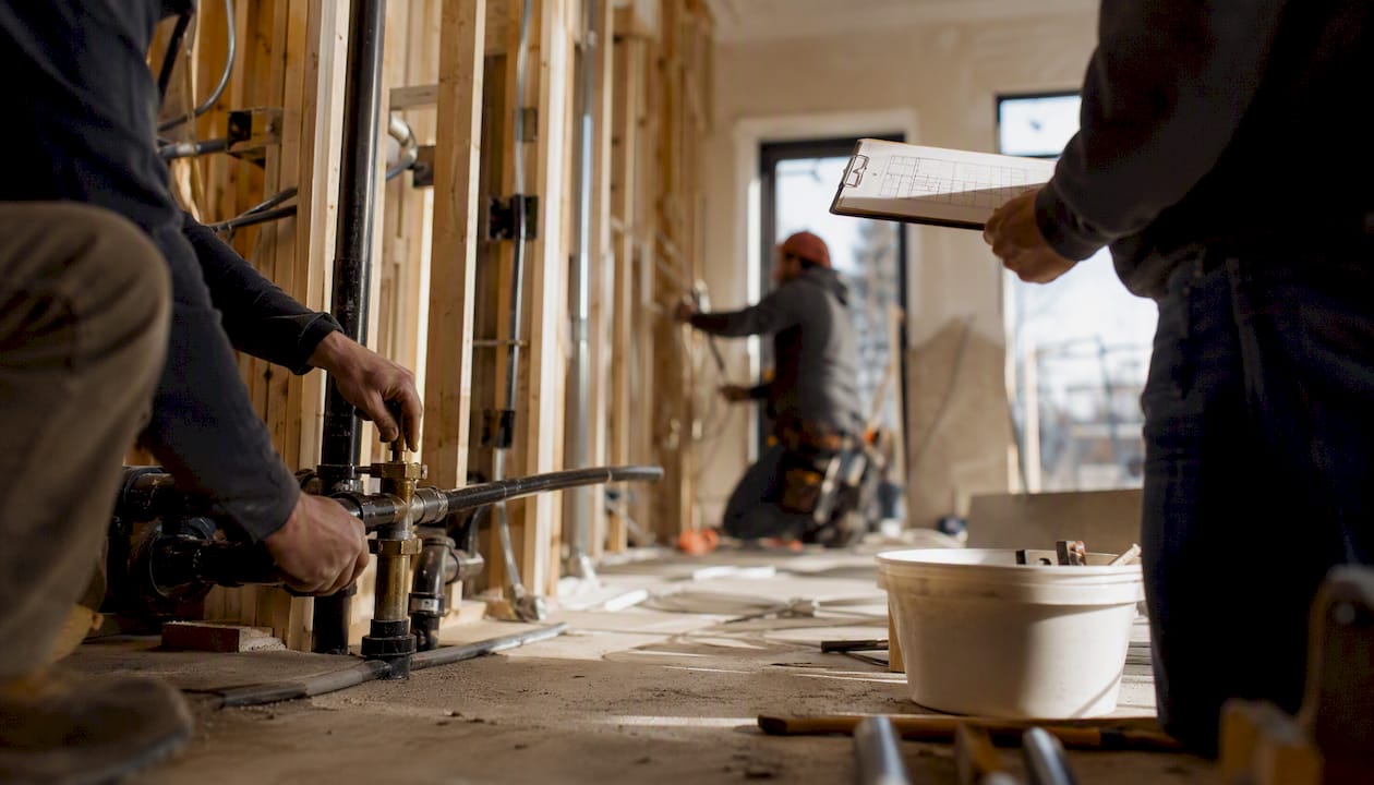 Multiple trades working under contractor supervision